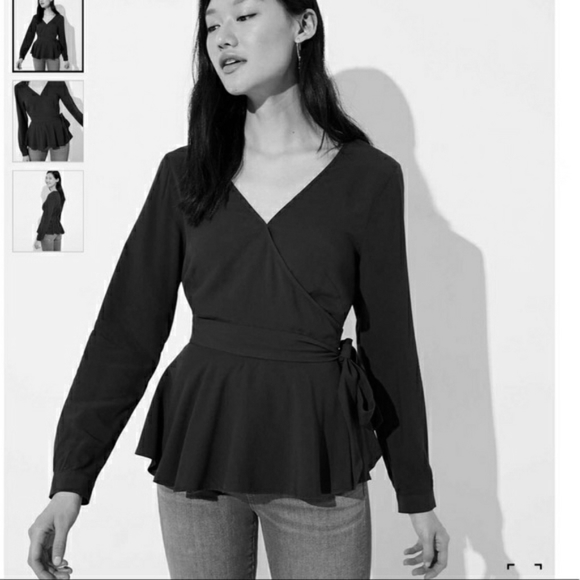 Loft | Ann Taylor Long Sleeve Wrap Blouse in Flora - Picture 2 of 4